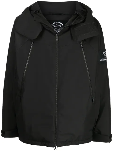 White Mountaineering logo-patch hooded jacket Black 11312531