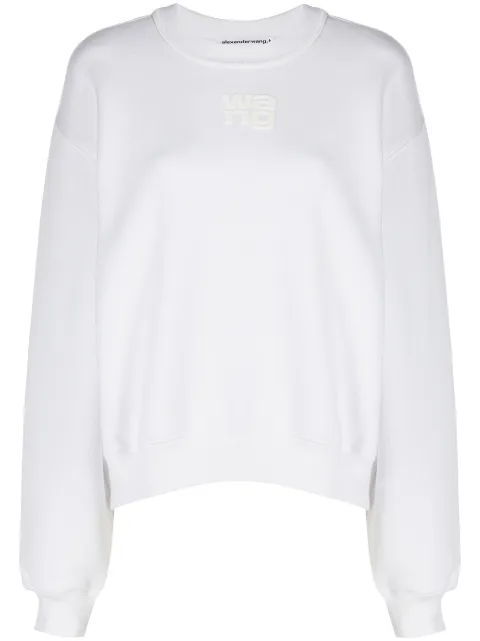 Alexander Wang logo-print cotton sweatshirt White 4CC3221360100