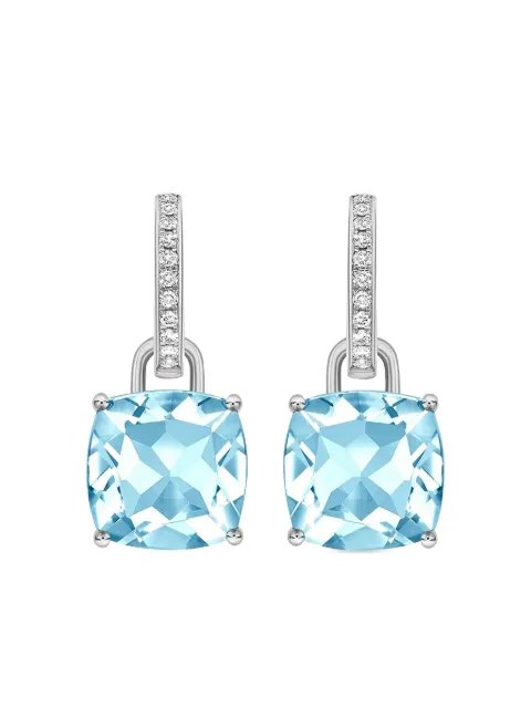 Kiki McDonough 18kt white gold Kiki Classics topaz and diamond detachable hoop earrings Silver ERDGM0728
