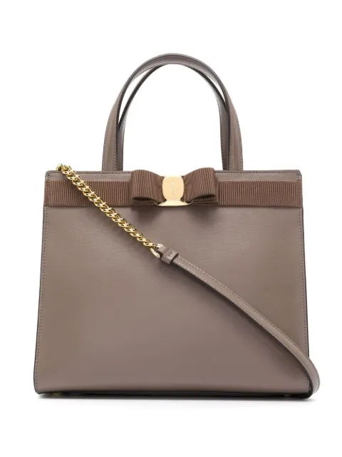 Ferragamo Vara-bow leather tote bag Brown 741078