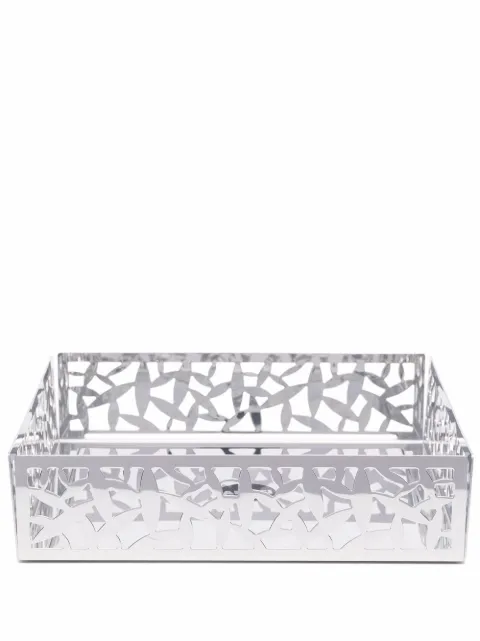 Alessi lattice-detail tray Silver MSA10