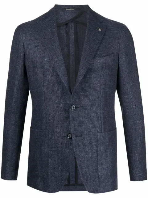 Tagliatore single-breasted wool-linen blazer Blue 1SMC22KPE470001U