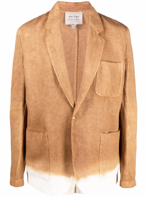 Federico Curradi notched-lapels single-breasted blazer Neutrals CFMU15003HCU089A