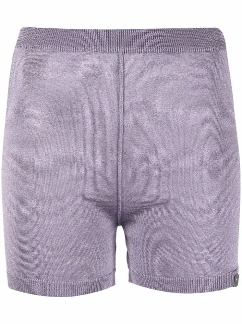 1017 ALYX 9SM metallic-thread knitted shorts Purple AAWKN0118YA01
