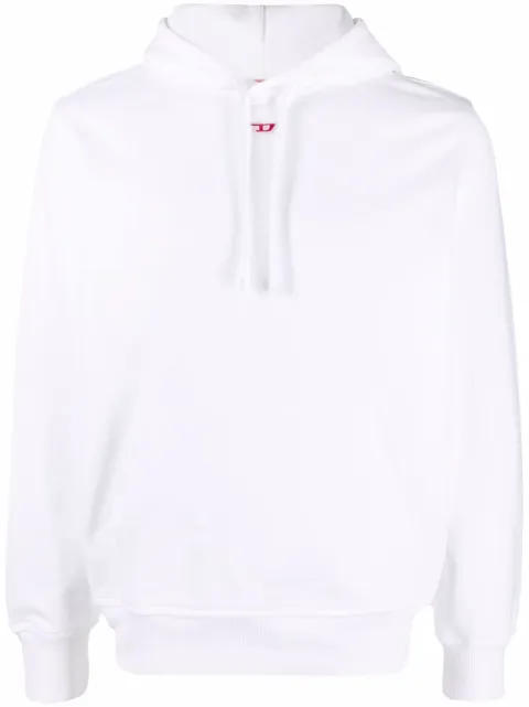 Diesel S-Ginn-Hood-D logo-appliqué hoodie White A040730BAWT