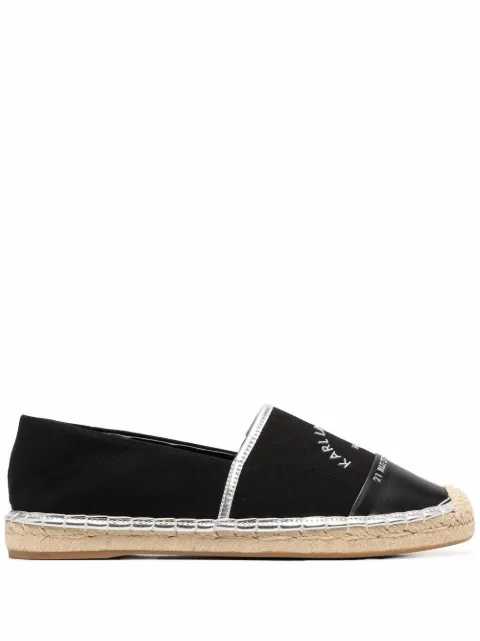 Karl Lagerfeld embroidered-logo espadrilles Black KL80108