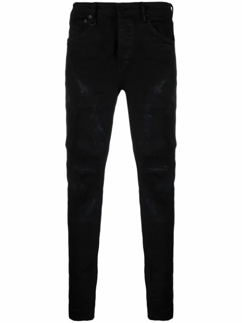 Purple Brand low-rise ripped skinny jeans Black PBP001BOP