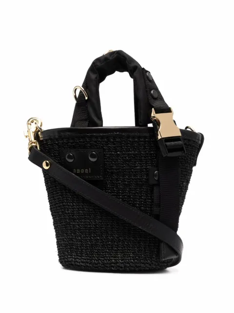 sacai micro Marche woven bucket bag Black S04701