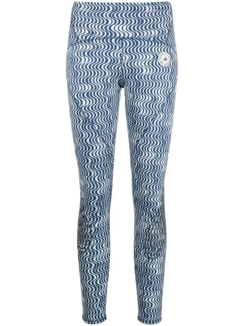 adidas by Stella McCartney TruePace abstract-print running leggings Blue HG6865