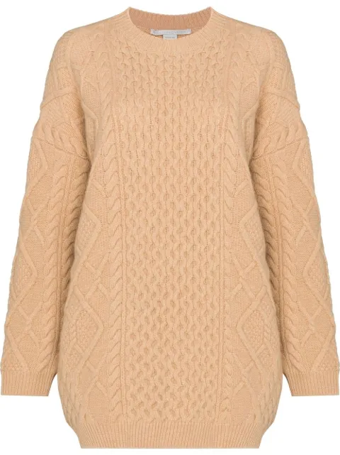 Stella McCartney Aran-knit oversized jumper Neutrals 6K01553S2344
