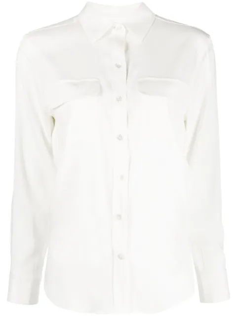 PAULA long-sleeve silk shirt White 21SILKSHIRT4