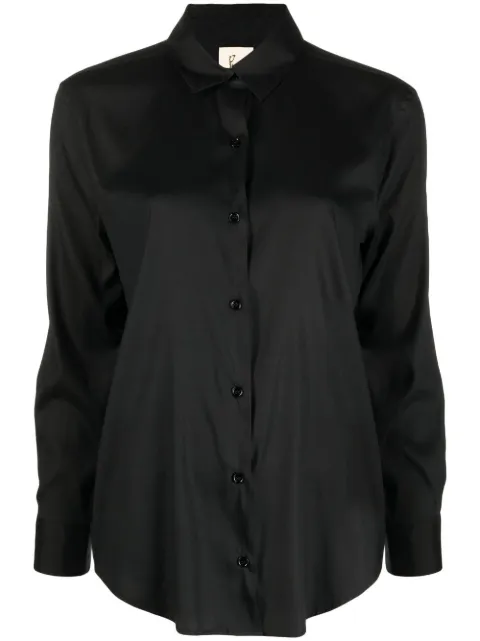 PAULA long-sleeve silk shirt Black 21SILKSHIRT1