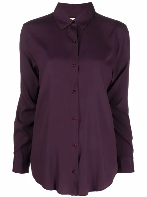 PAULA long-sleeve silk shirt Purple 21SILKSHIRT1