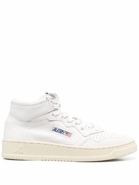 Autry Medalist shearling-lined high-top sneakers White AUMWGG04WHITE
