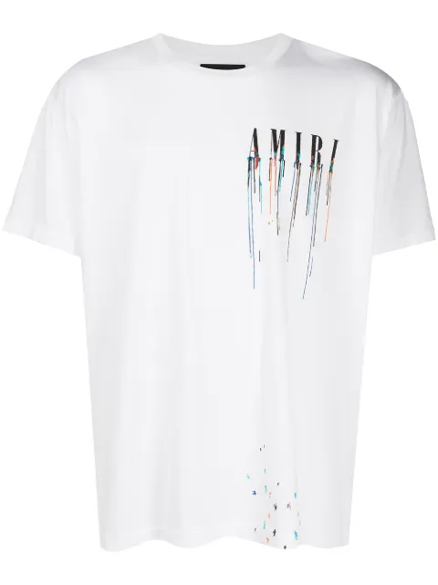 AMIRI logo-print short-sleeved T-shirt White PS22MJL026
