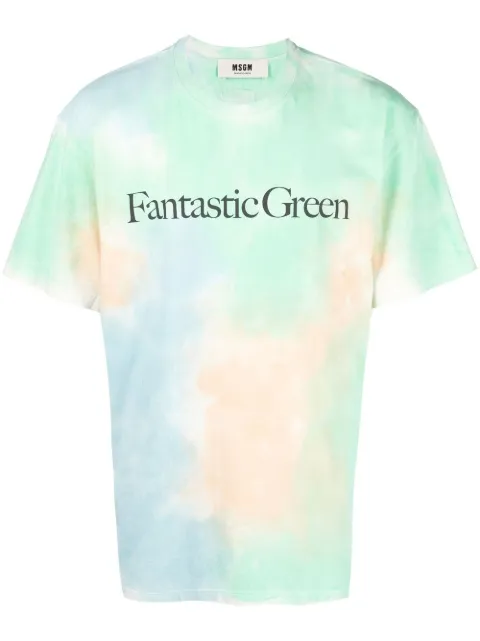 MSGM Fantastic Green tie-dye T-shirt Green 3240MM198227288