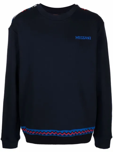 Missoni zig-zag detail logo sweatshirt Blue US22SW01BJ009T