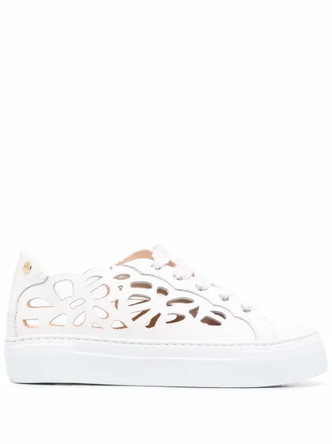 AGL laser-cut detail sneakers White D925249PGKV201A634