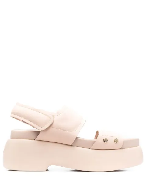 AGL double-strap leather sandals Pink D671003PGOLISC0362