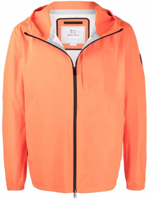 Woolrich sleeve-logo hooded jacket Orange CFWOOU0526MRUT2540