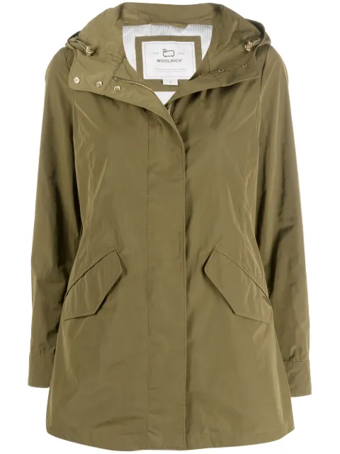 Woolrich hooded zipped military jacket Green CFWWOU0617FRUT28926291