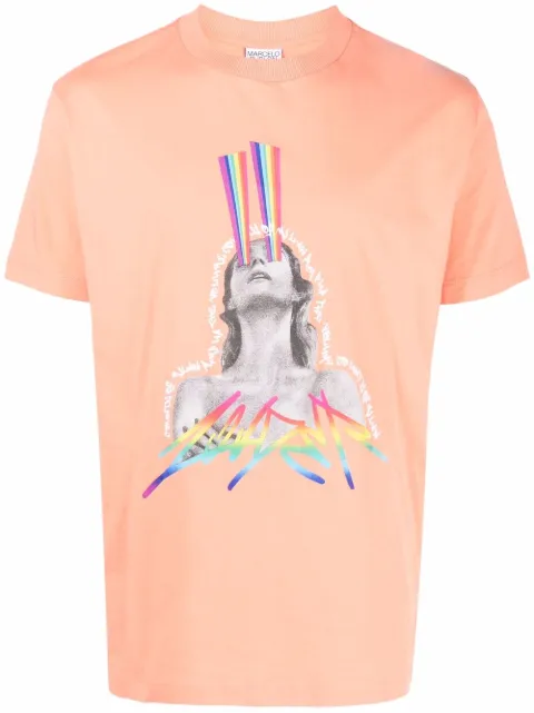 COUNTY OF MILAN rainbow graphic-print T-shirt Orange CMAA018S22JER0132087