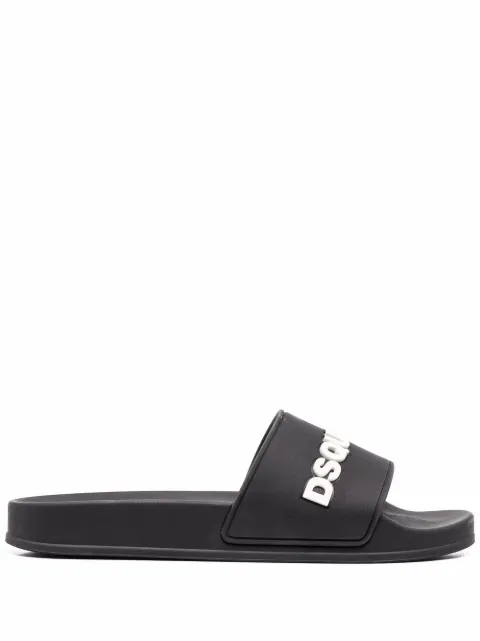 DSQUARED2 logo-print slides Black FFW001717205013
