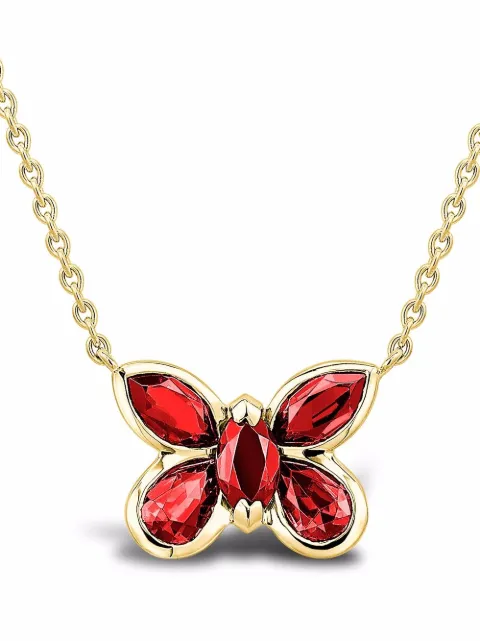 Pragnell 18kt yellow gold ruby butterfly pendant necklace Gold F0443