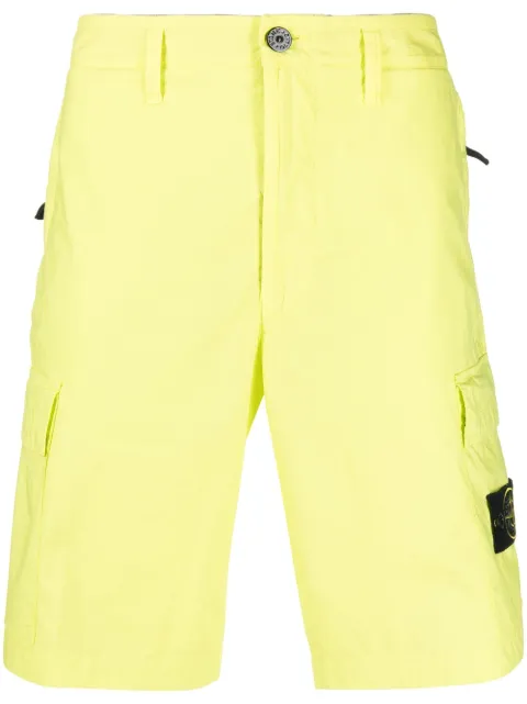 Stone Island Compass logo-patch cargo shorts Green 7615L0803