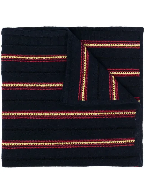 Barrie striped knitted scarf Blue C184841