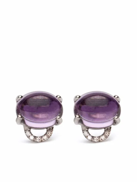 MAVIADA 18kt white gold Marmaris amethyst diamond stud earrings Silver MARMARISDIAMONDSTUDEARRINGS