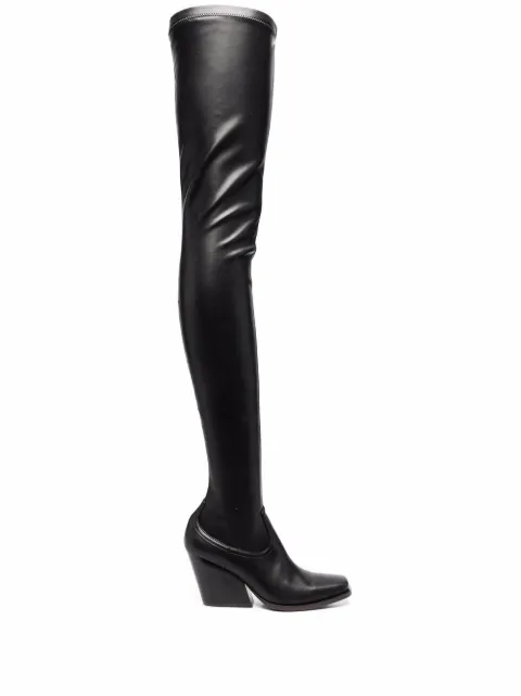 Stella McCartney Cowboy stretch thigh-high boots Black 810101W1CV0