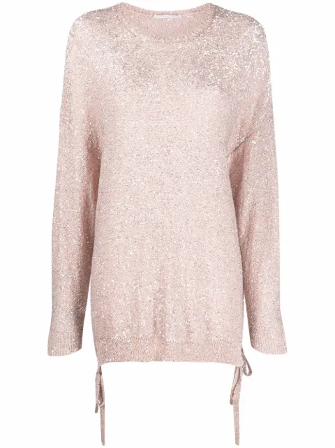 Stella McCartney sequinned side-tie jumper Pink 6K01303S2342