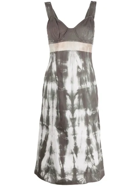Prada Pre-Owned 2000s tie-dye effect bustier dress Grey PRA480XJ