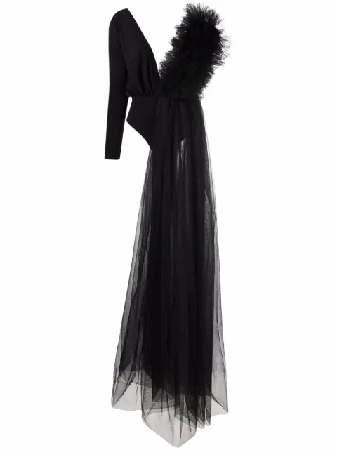 Alchemy x Lia Aram ruffle-detail bodysuit Black LIA446