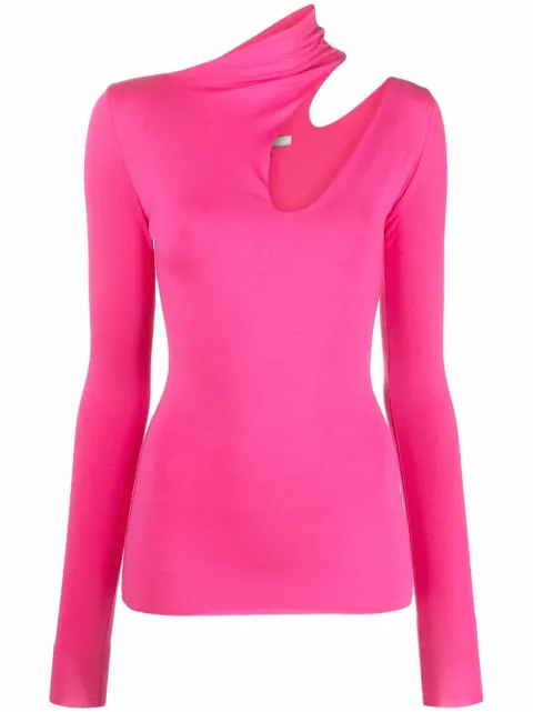 MANURÍ Bambina cut-out detail blouse Pink MRTEW8002