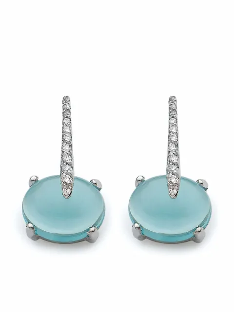 MAVIADA 18kt white gold Sardinia Short diamond and topaz drop earrings Blue SARDINIADIAMONDDROPEARRINGS