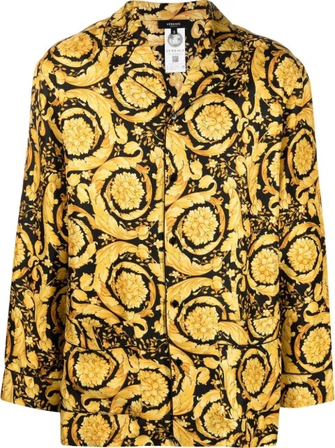 Versace Barocco silk pajama top Black 10053761A04661