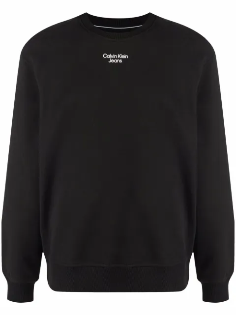 Calvin Klein Jeans logo-print cotton sweatshirt Black J30J320044