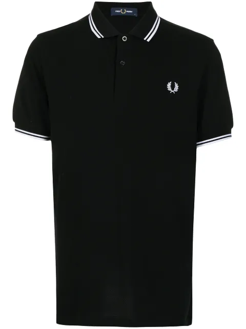 Fred Perry logo-embroidered polo shirt Black M3600