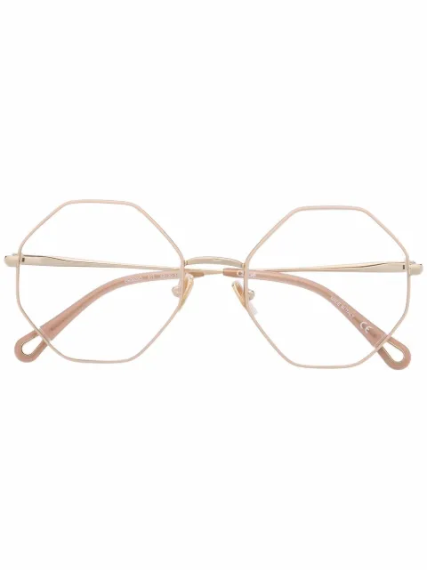 Chloé Eyewear geometric-frame glasses Gold CH0022O
