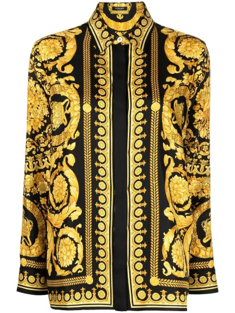 Versace printed silk shirt Black 10013601A04236