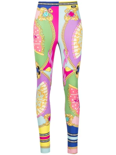 Versace all-over graphic-print leggings Pink 10039001A04452