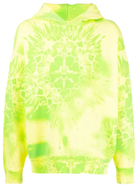 COUNTY OF MILAN Kaleidoscope Wings print hoodie Yellow CMBB095S22FLE0015500