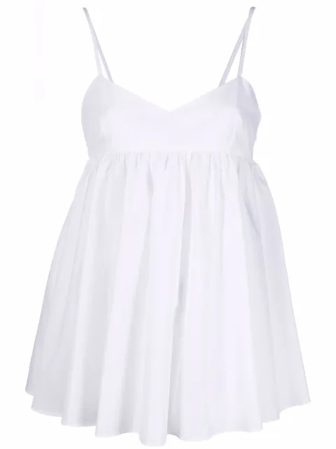 ASPESI spaghetti-strap peplum top White 5610