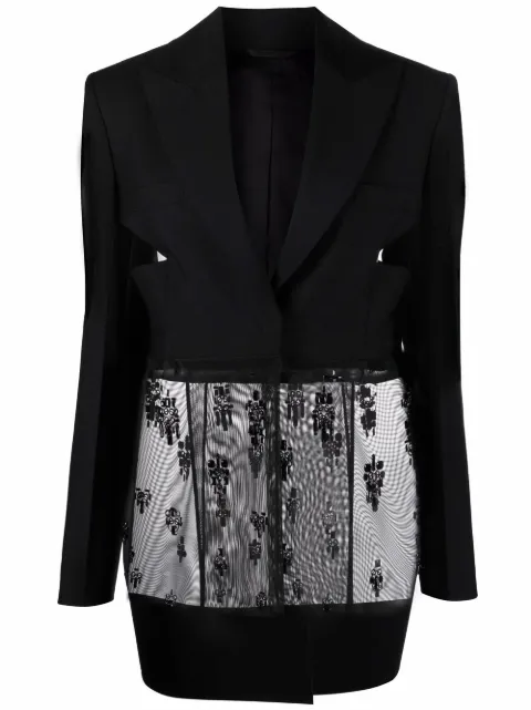 Givenchy embellished-hem tailored blazer Black BW30DFG0WL