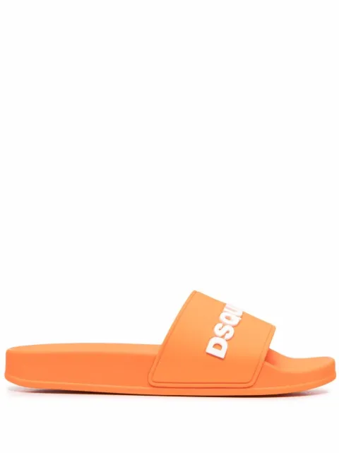 DSQUARED2 appliqué-logo slides Orange FFW001717205013