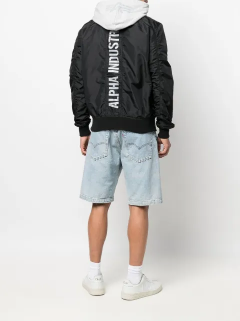 Alpha Industries logo print bomber jacket Black 106103