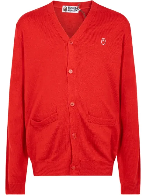 A BATHING APE® x Kid Cudi logo-patch cardigan Red 83122108