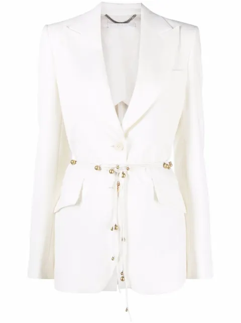 Stella McCartney belted single-breasted blazer Neutrals 6500143AU701